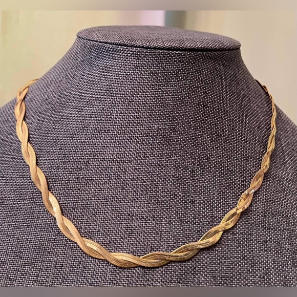 Jewelry Gold Filled Twisted Snake Chain Necklace Herringbone Gold